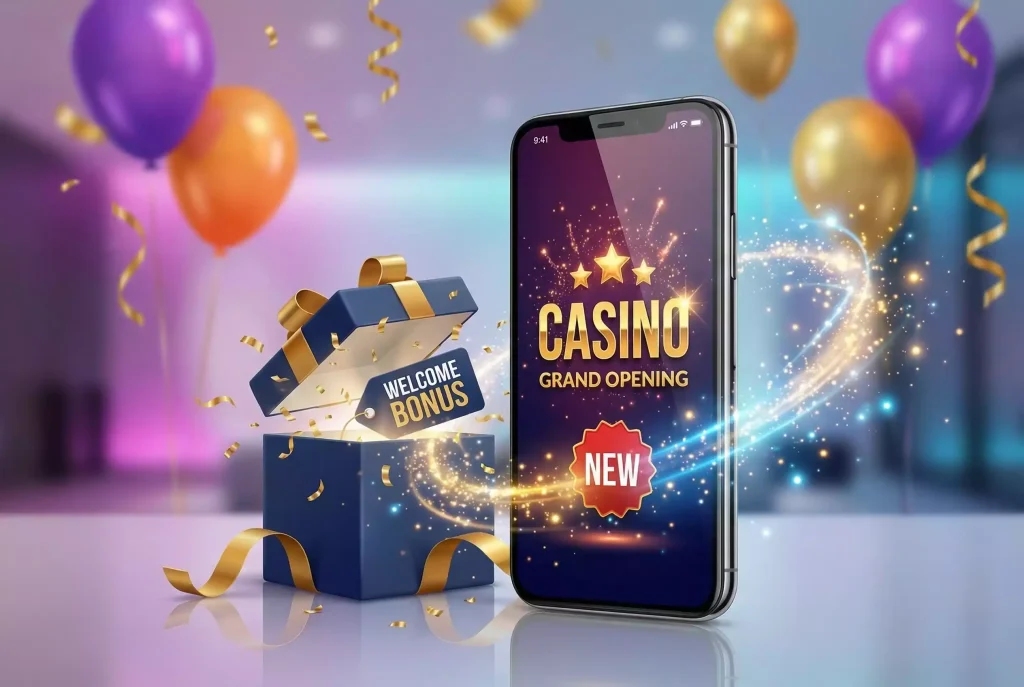 New sweepstakes casino 2026 launch with welcome bonus display