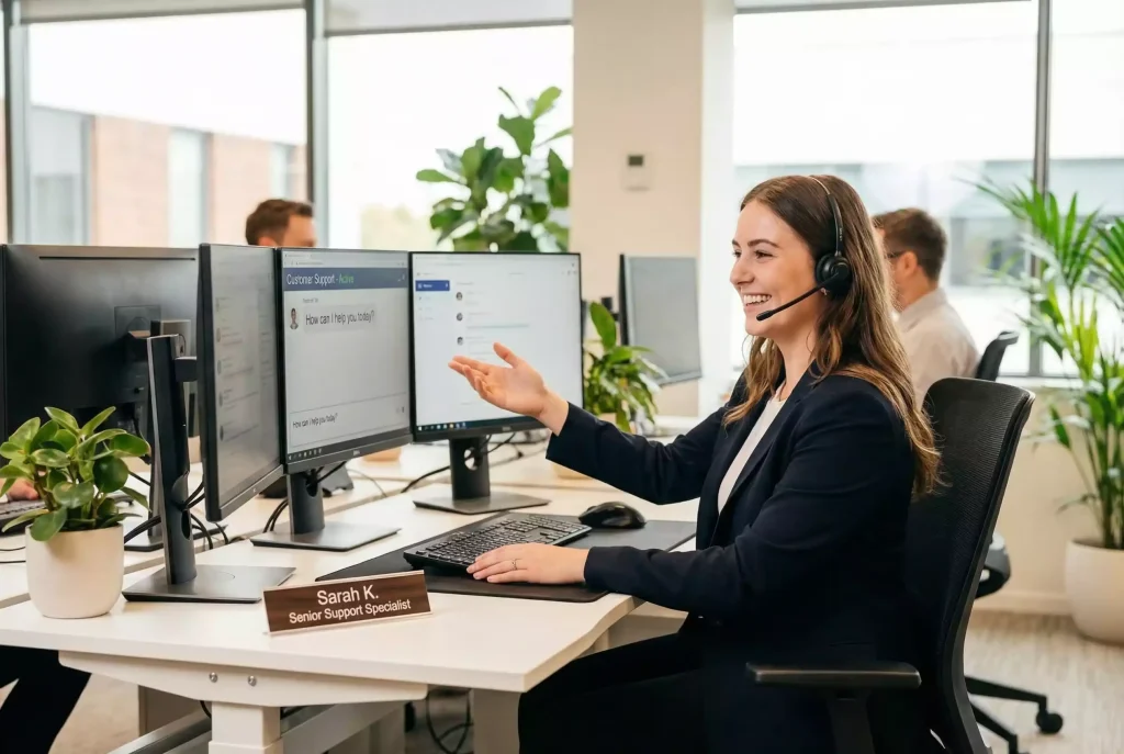 Sweepstakes casino customer support live chat interface on screen