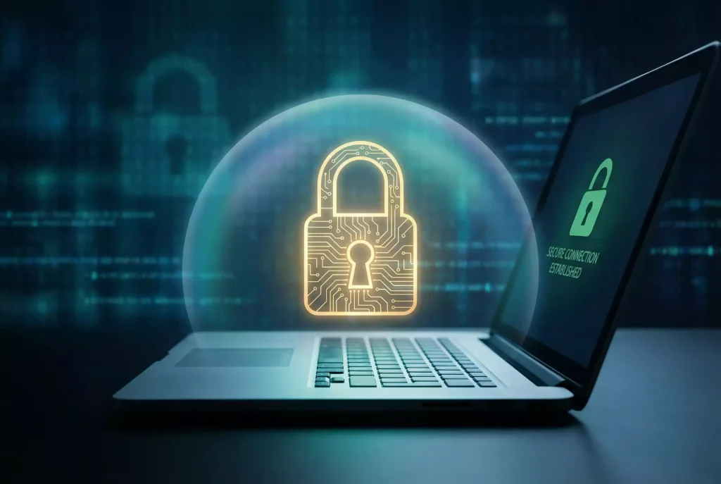 Sweepstakes casino security with SSL padlock and certification badges