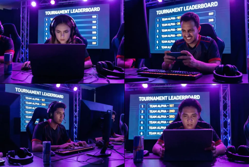 Sweepstakes casino tournament leaderboard showing SC prize competition